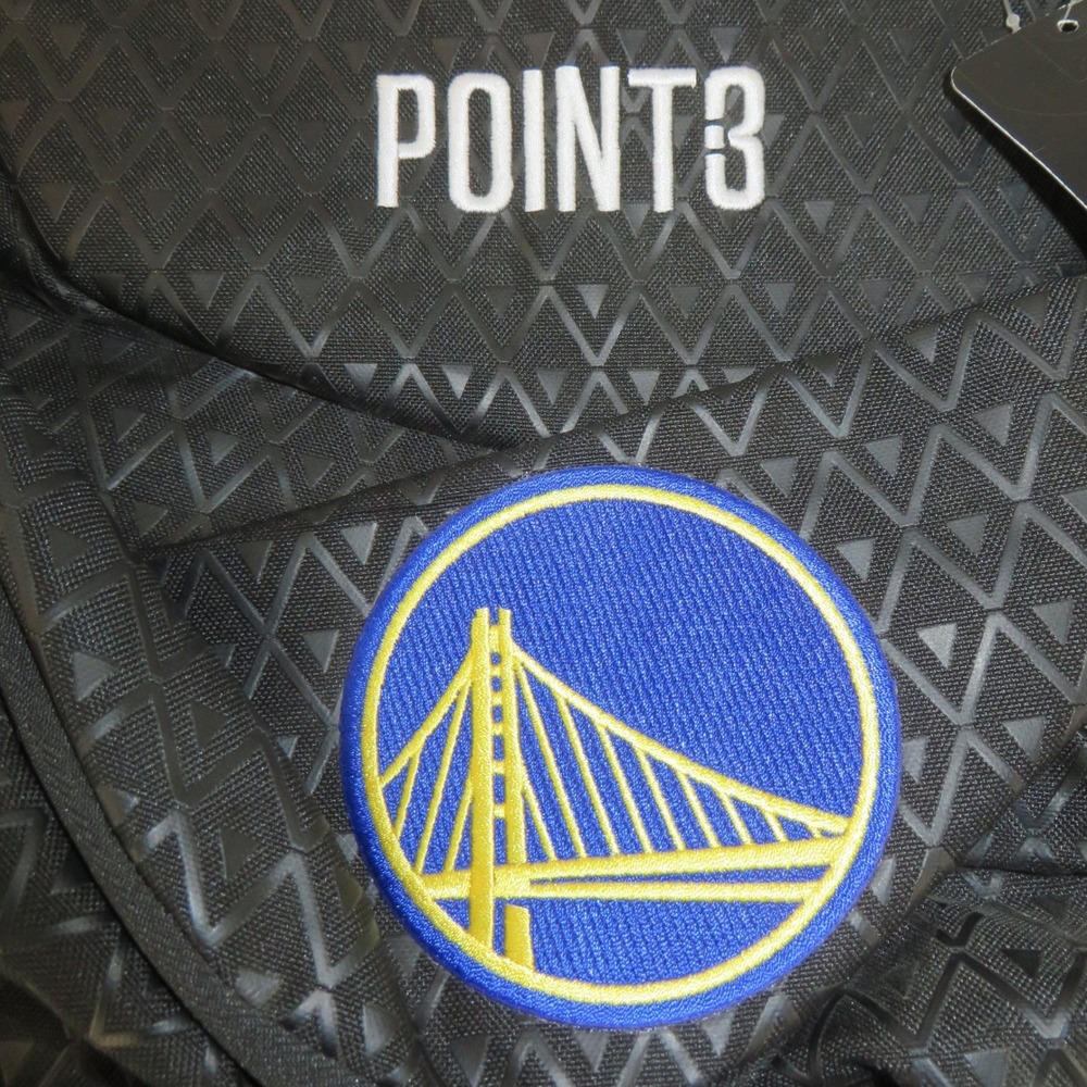 Point 3 Golden State Warriors NBA Basketball Backpack Black Ball Pocket New wTag - Picture 3 of 16